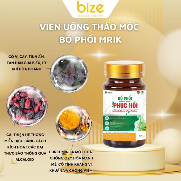 Viên thảo mộc Mrik bổ phổi Đẳng Sâm phục hồi Clean Virus