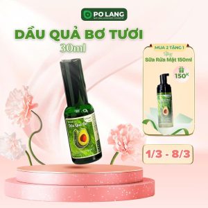 Mua 2 dầu quả bơ 30ml tặng sữa rửa mặt 150ml trị giá 150k
