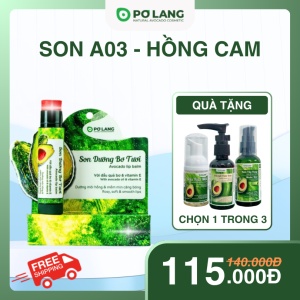 Son dưỡng môi Pơ Lang màu Hồng Cam son dưỡng môi từ bơ - A03