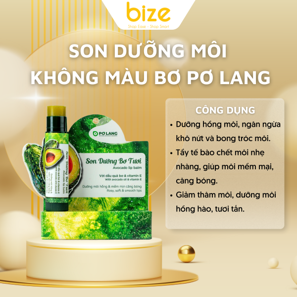 Son dưỡng không màu bơ Pơ Lang