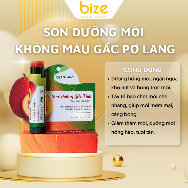 Son dưỡng môi không màu gấc Pơ Lang (2)