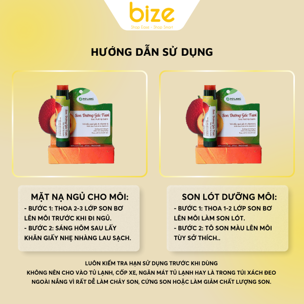 Son dưỡng môi không màu gấc Pơ Lang (4)