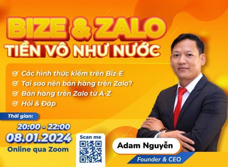 BizE & Zalo tiền vô như nước