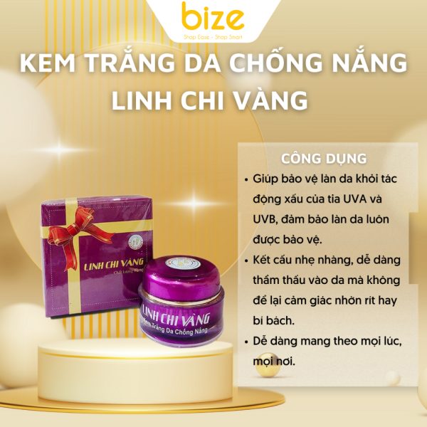 Kem Chống Nắng Linh Chi Vàng Bí Quyết Da Trắng Sáng & Bảo Vệ Da