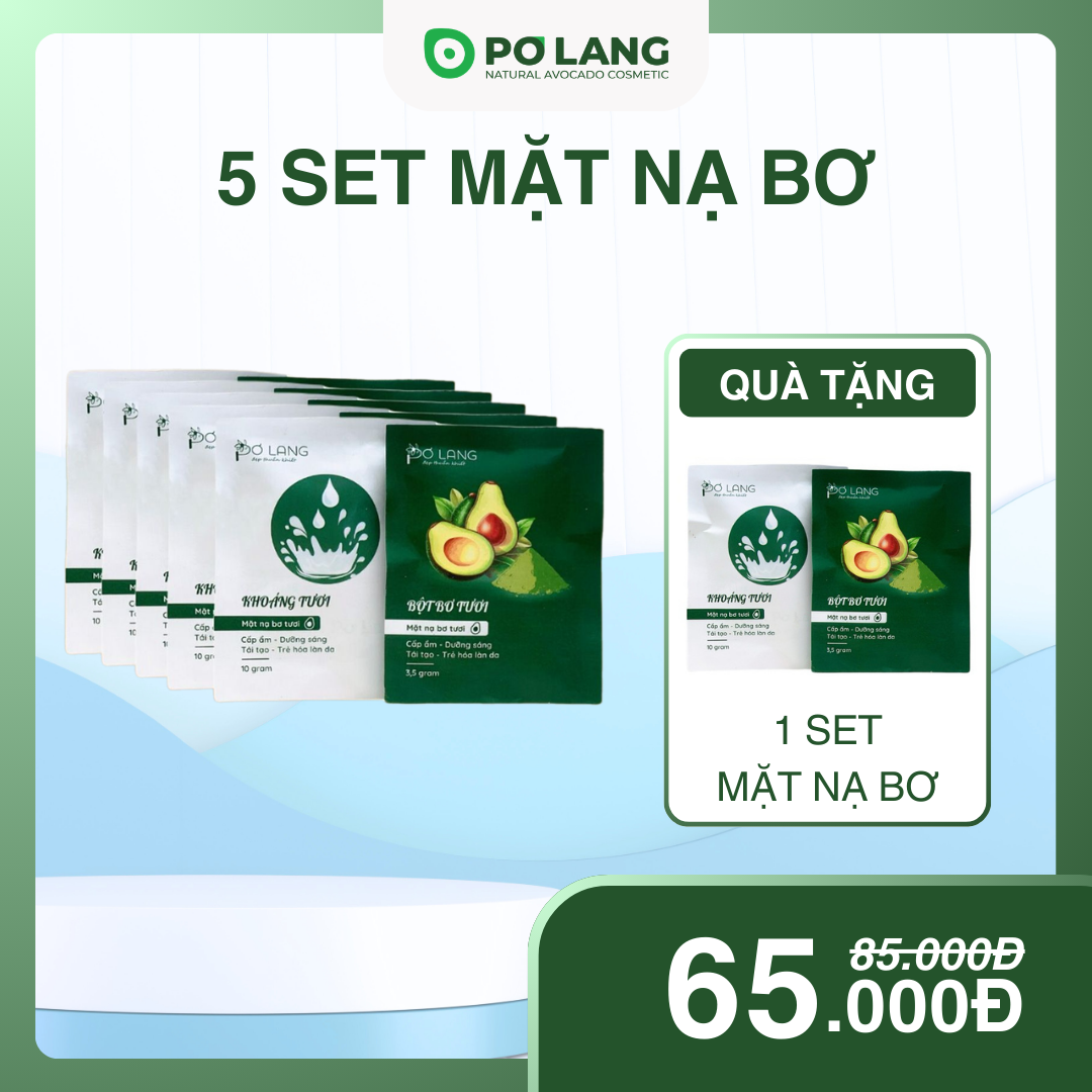 5 set mặt nạ bơ Pơ lang 5 set mặt nạ bơ Pơ lang