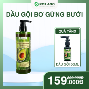 Dầu gội đầu thảo dược tinh chất bơ gừng bưởi Pơ Lang 300ml