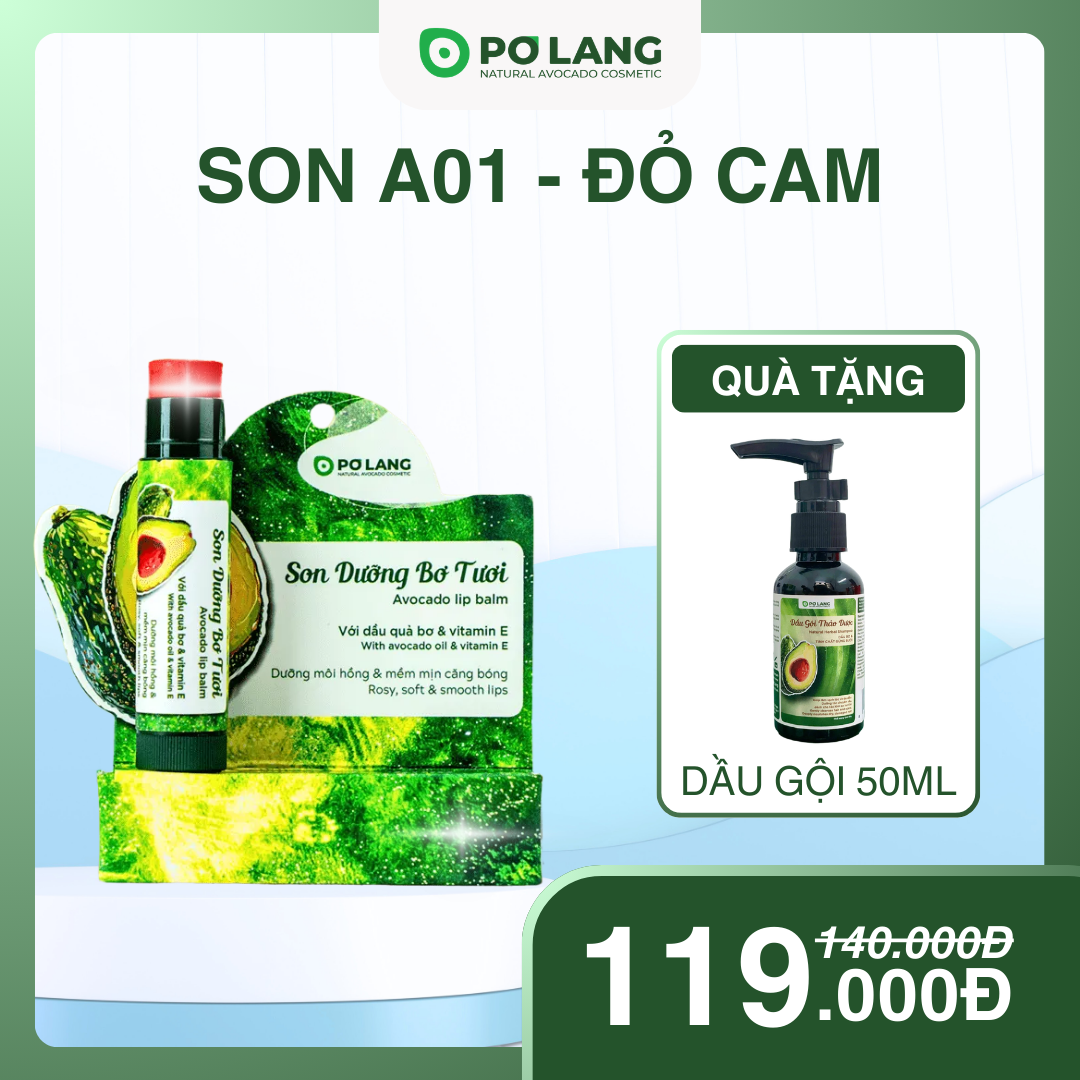Son có màu Pơ Lang A01 - Đỏ Cam Son có màu Pơ Lang A01 - Đỏ Cam