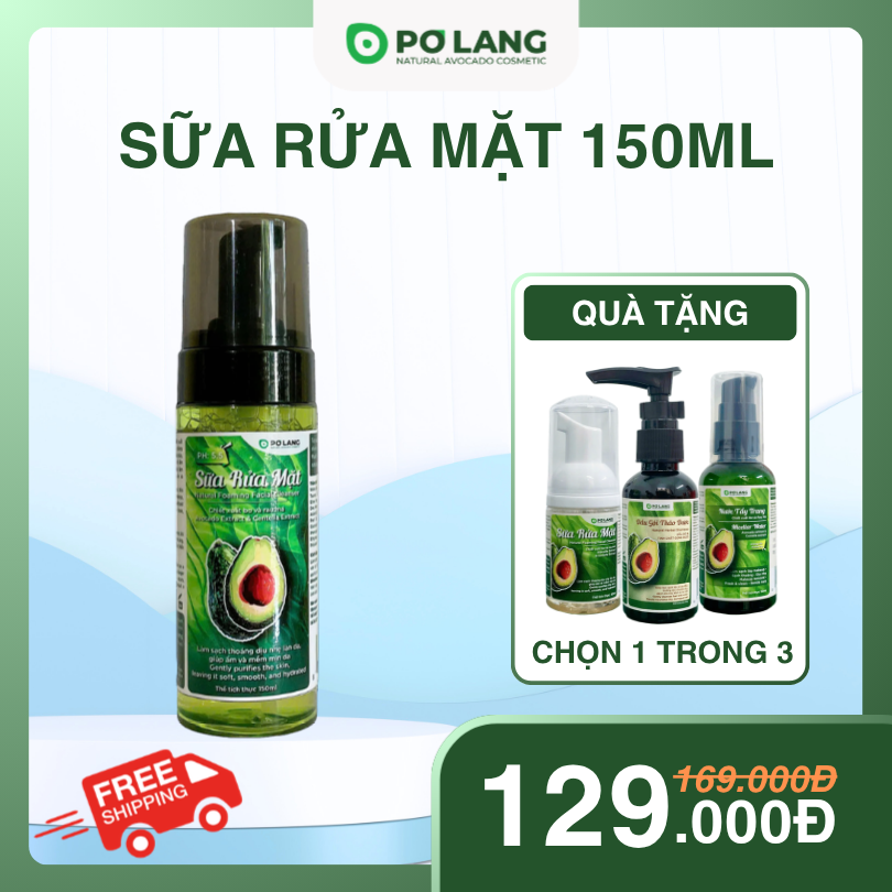 Sữa Rửa Mặt Tạo Bọt Pơ Lang Mềm Mịn Làm Sạch Sâu Từ Bơ Và Rau Má 150ml Sữa Rửa Mặt Tạo Bọt Pơ Lang Mềm Mịn Làm Sạch Sâu Từ Bơ Và Rau Má 150ml