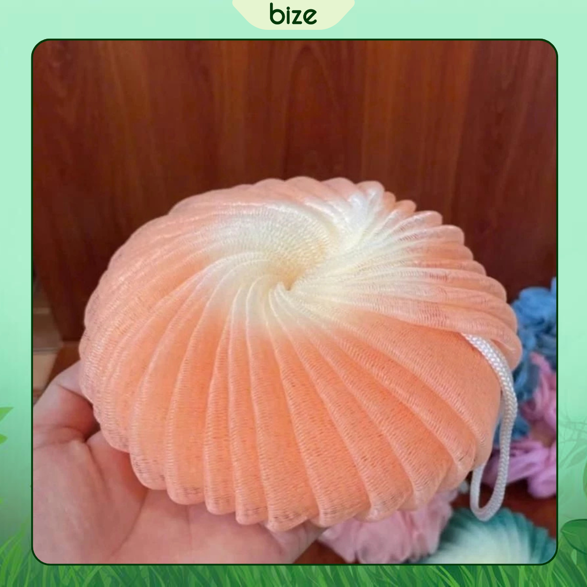 bông tắm xoắn ốc màu hồng cam bông tắm xoắn ốc màu hồng cam