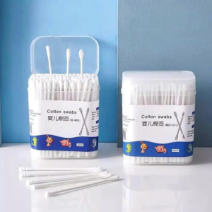 Combo 3 Hộp Tăm Bông Cotton Swabs Cho Bé 200 Cây Thiết Kế 2 Đầu Xoắn Ốc Muỗng Tiện Lợi Tiết Kiệm (5)