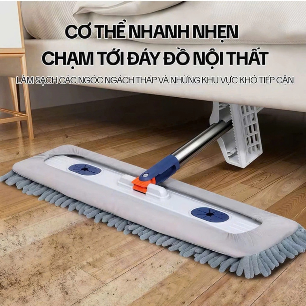Cây Lau Nhà Tự Vắt Thông Minh Bông San Hô 42cm Tặng Kèm 2 Bông Lau Lau Sàn Nhà Cửa Xoay 360 Độ Tiết Kiệm Sức (3)