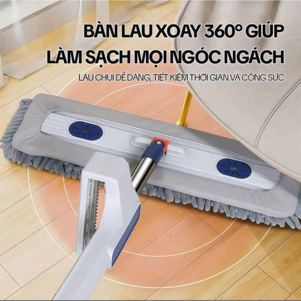 Cây Lau Nhà Tự Vắt Thông Minh Bông San Hô 42cm Tặng Kèm 2 Bông Lau Lau Sàn Nhà Cửa Xoay 360 Độ Tiết Kiệm Sức (6)