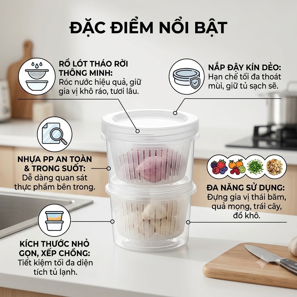 Combo 2 Hộp Đựng Hành Tỏi Tách Nước Để Tủ Lạnh Nhựa Trong Nắp Kín Ngăn Mùi Tiện Lợi (5)