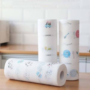Combo 5 Cuộn Khăn Giấy Lau Bếp Vải Không Dệt BIZ-E (Cuộn 40 Tờ Size 20cm) – Thấm Hút Dầu Mỡ Vượt Trội, Tái Sử Dụng Nhiều Lần Tiện Lợi (1)