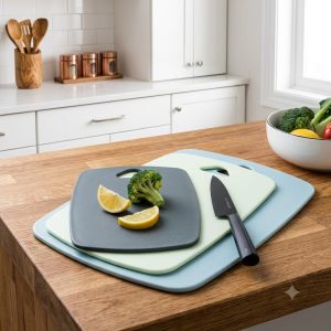 Ecoco Set 3 Thớt Nhựa Nhẹ Chống Trơn Trượt Phân Loại Thực Phẩm Sống Chín Kích Thước 35x25cm 30x20cm 20.5x15 (5)
