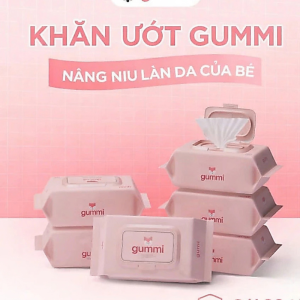 Gummi Khăn Giấy Ướt Cao Cấp Dành Cho Bé Và Gia Đình Không Mùi An Toàn Cho Da Nhạy Cảm Gói Tiện Lợi
