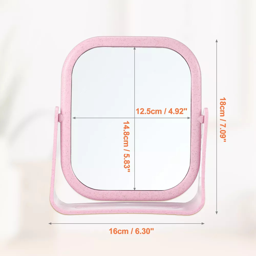 Gương Trang Điểm Để Bàn Chữ Nhật Xoay 360 Độ Soi 2 Mặt Tiện Lợi Khung Nhựa ABS Cao Cấp Phong Cách Hàn Quốc (1)