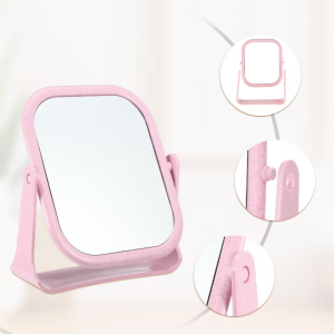 Gương Trang Điểm Để Bàn Chữ Nhật Xoay 360 Độ Soi 2 Mặt Tiện Lợi Khung Nhựa ABS Cao Cấp Phong Cách Hàn Quốc