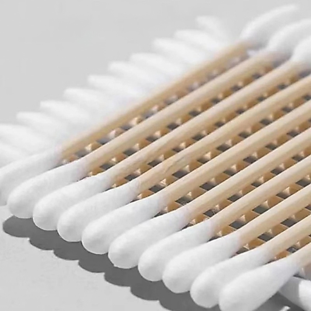 Hộp 500 Que Tăm Bông Thân Gỗ Tự Nhiên Đầu Bông Cotton Mềm Mại Dùng Cho Gia Đình Vệ Sinh Cá Nhân Trang Điểm (9)