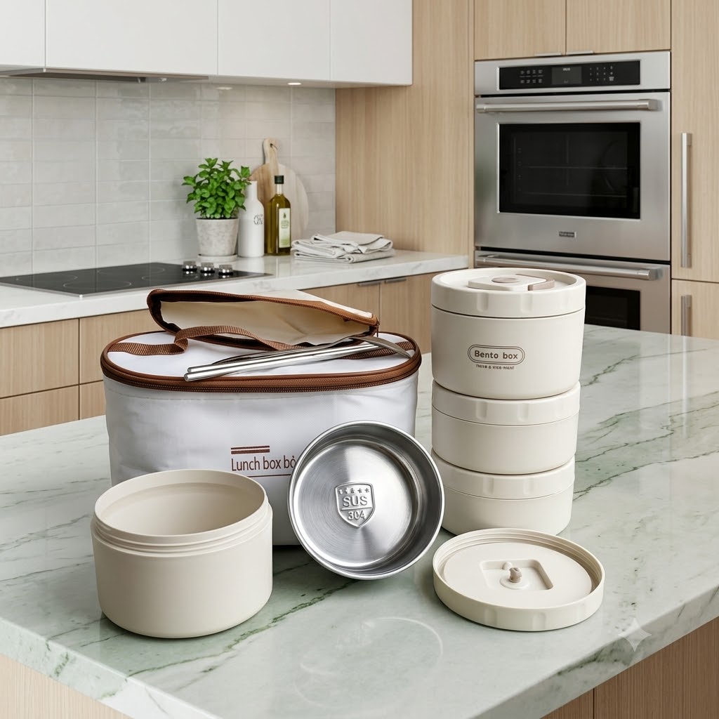Hộp Cơm Giữ Nhiệt Văn Phòng 4 Tầng Inox 304 Hộp Cơm Giữ Nhiệt Văn Phòng 4 Tầng Inox 304