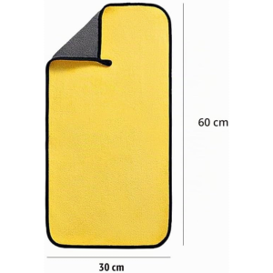 Khăn Lau Đa Năng Microfiber 30x60cm Màu Vàng Thấm Hút Tốt Lau Ô Tô Bếp Nhà Cửa Dày Dặn Không Mất Sợi (2)