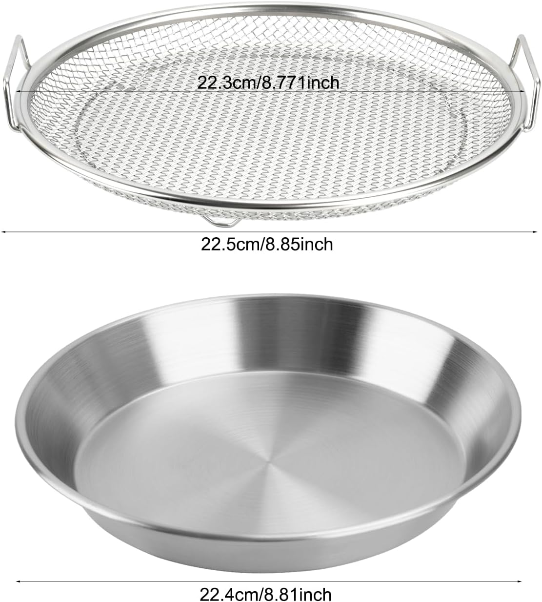 Khay Kèm Vỉ Lưới Lọc Dầu Inox 304 Size 22cm (2) Khay Kèm Vỉ Lưới Lọc Dầu Inox 304 Size 22cm (2)