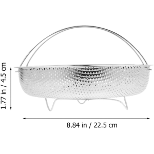 Khay Rổ Hấp Inox Đa Năng Hình Tròn Đường Kính 22.5cm Kèm Chân Đế Tiện Lợi Cho Nhà Bếp (1)