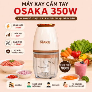 Osaka Máy Xay Đa Năng Nắp Đồng Lưỡi Kép 4 Cánh Xay Thịt Cua Cá Đá Bào Hoa Quả Dung Tích 0.7L Tiện Lợi