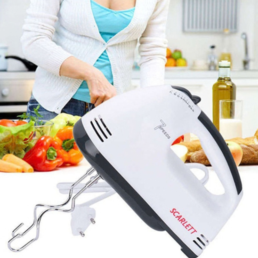 Scarlett Máy Đánh Trứng Cầm Tay 7 Tốc Độ Công Suất 260W Kèm 4 Que Tẩy Tạo Bọt Kem Trộn Bột Tiện Lợi Scarlett Máy Đánh Trứng Cầm Tay 7 Tốc Độ Công Suất 260W Kèm 4 Que Tẩy Tạo Bọt Kem Trộn Bột Tiện Lợi