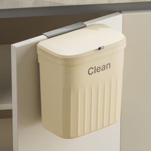Thùng Rác Treo Tường Treo Tủ Bếp Clean 12L Có Nắp Mở 2 Hướng Tặng Kèm Miếng Dán Tường Và Thanh Ray Móc Cánh Tủ (6)